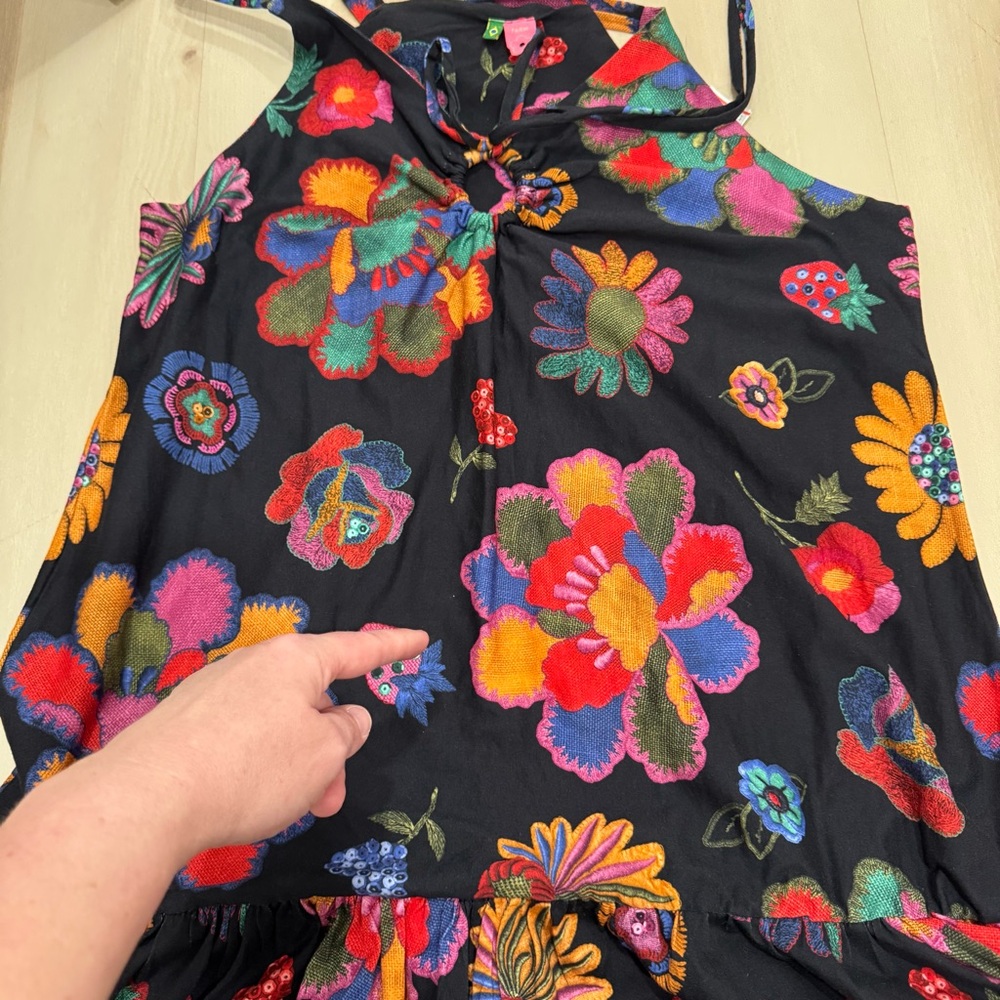 FARM Rio Lily's Garden Tank Summer Sun Mini Dress Floral Women's GG / XL - Picture 13 of 13